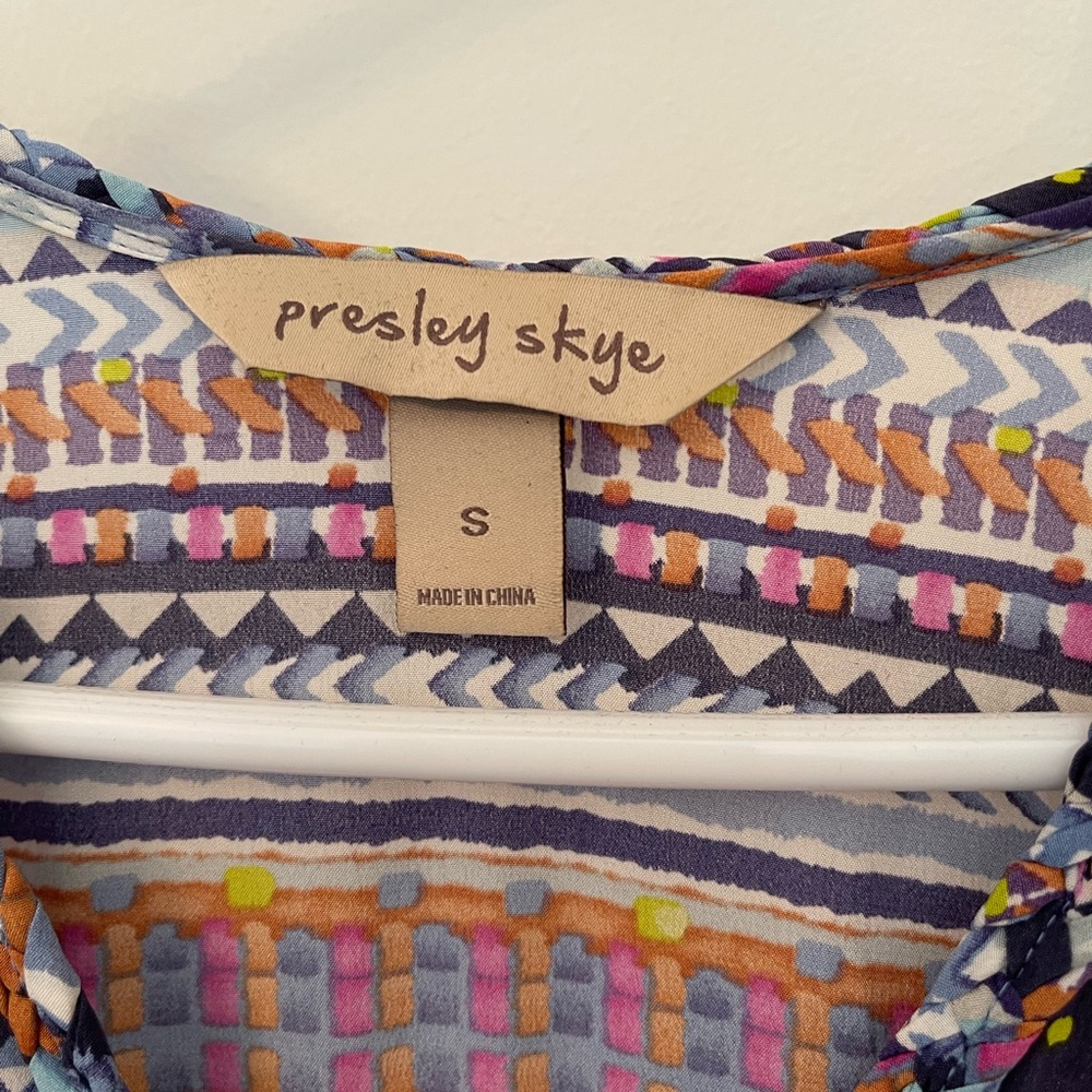 Presley Skye Multicolor Patterned Maxi Dress Small - image 4